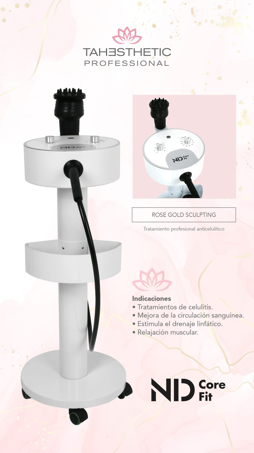 Máquina Core Fit ND para tratamiento anticelulítico Rose Gold Sculpting en Sueca